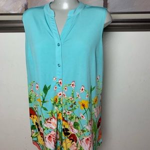 Susan Graver floral blouse